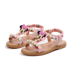 children's sandals girls open toe pearl princess shoes baby slippers