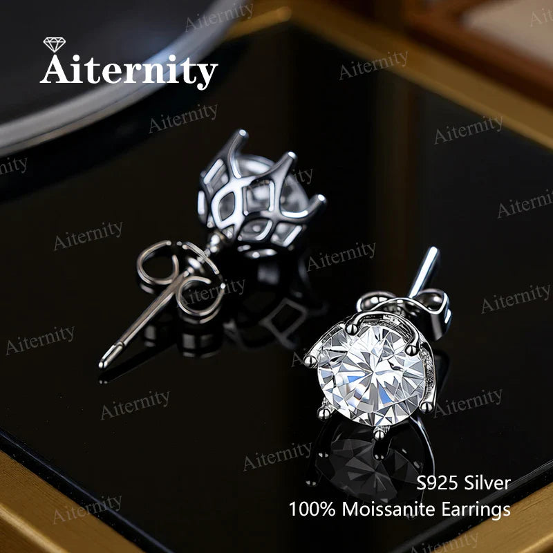 GRA Certificate Promotion 100% Moissanite Earrings for Women Pass Diamond Test Pen Ear Studs 925 Sterling Silver Fine Jewelry