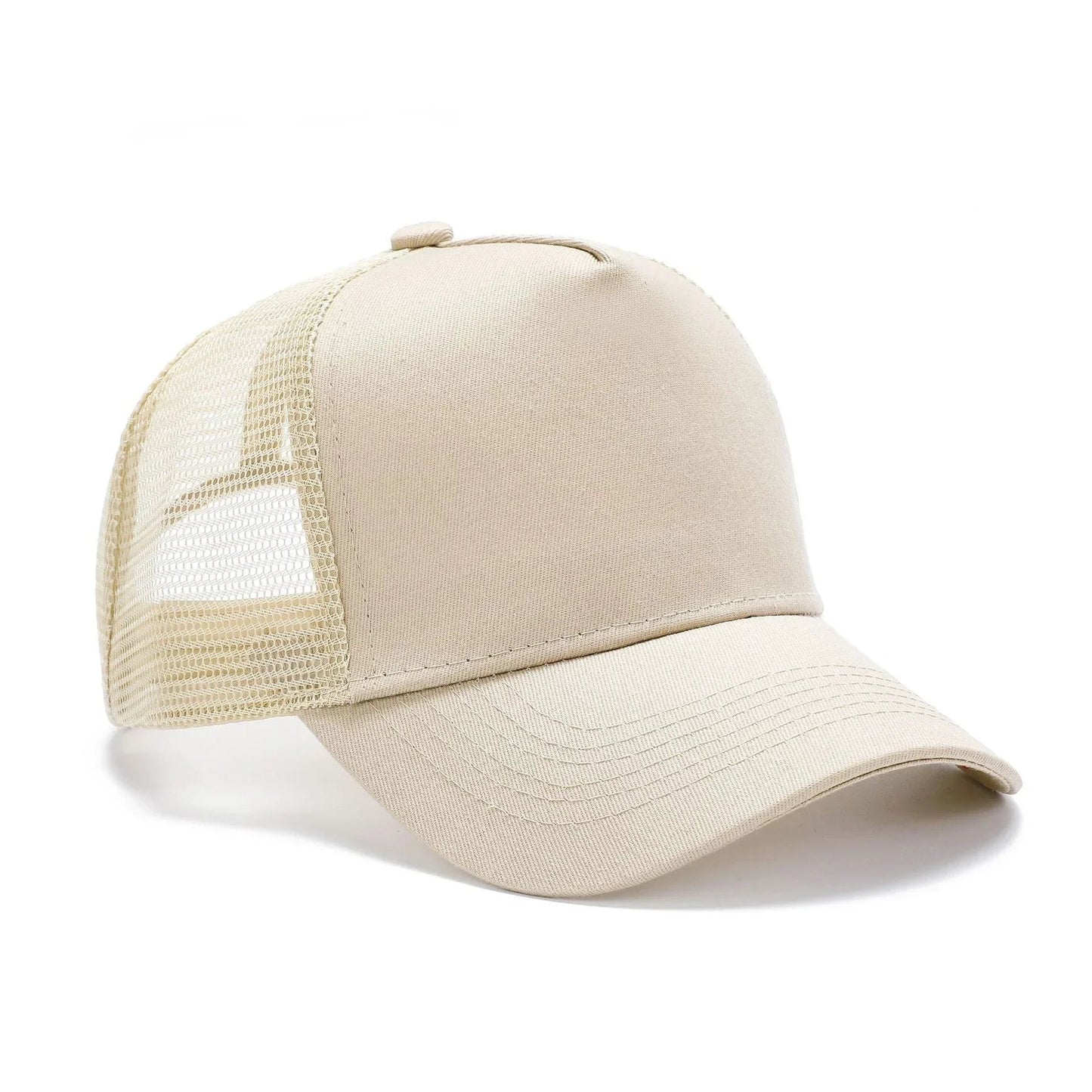 Custom Trucker Hat Logo Cotton Mesh Breathable Baseball Cap Women Men Summer Sunshade Mesh Cap 5 Panels Truck Hat Cap Wholesale