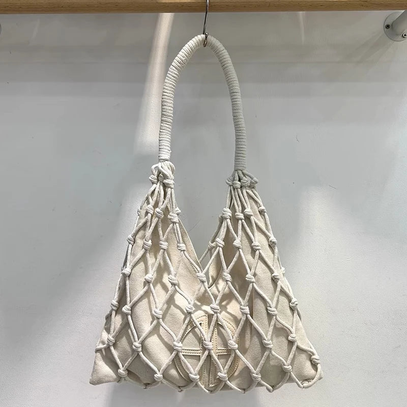 Hollow Out Slim Beach Bags For Women Luxury Designer Handbags Purses
