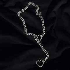 Slip Chain For Women Human Slip Chain Choker Collar Heart Chain Necklace Heavy Cuban