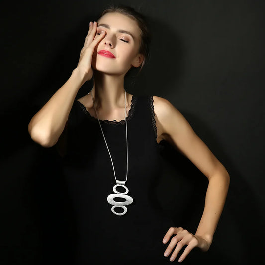 Long Necklace Vintage Geometric Sweater Goth Pendant Korean Fashion Pendants