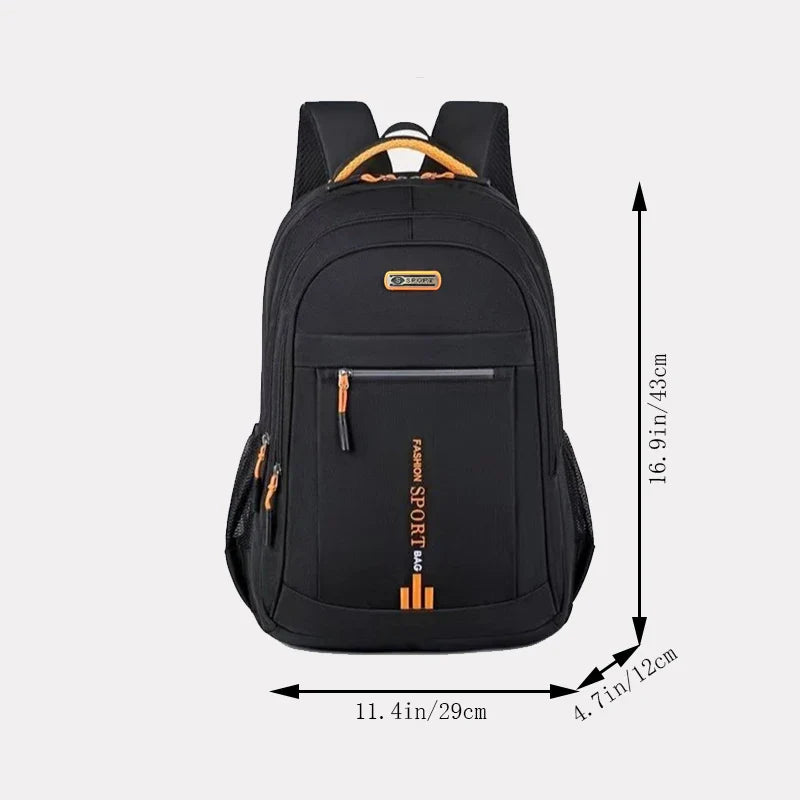 Handy Versatile Contrast-Zip Backpack Multi-color Adjustable-strap Lightweight for School Sports Commute Casual Stylish Bag