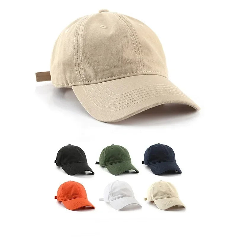 Simple Baseball Caps Spring Summer Sun Protective Caps Cotton Cloth Unisex Baseball Caps  Solid Color