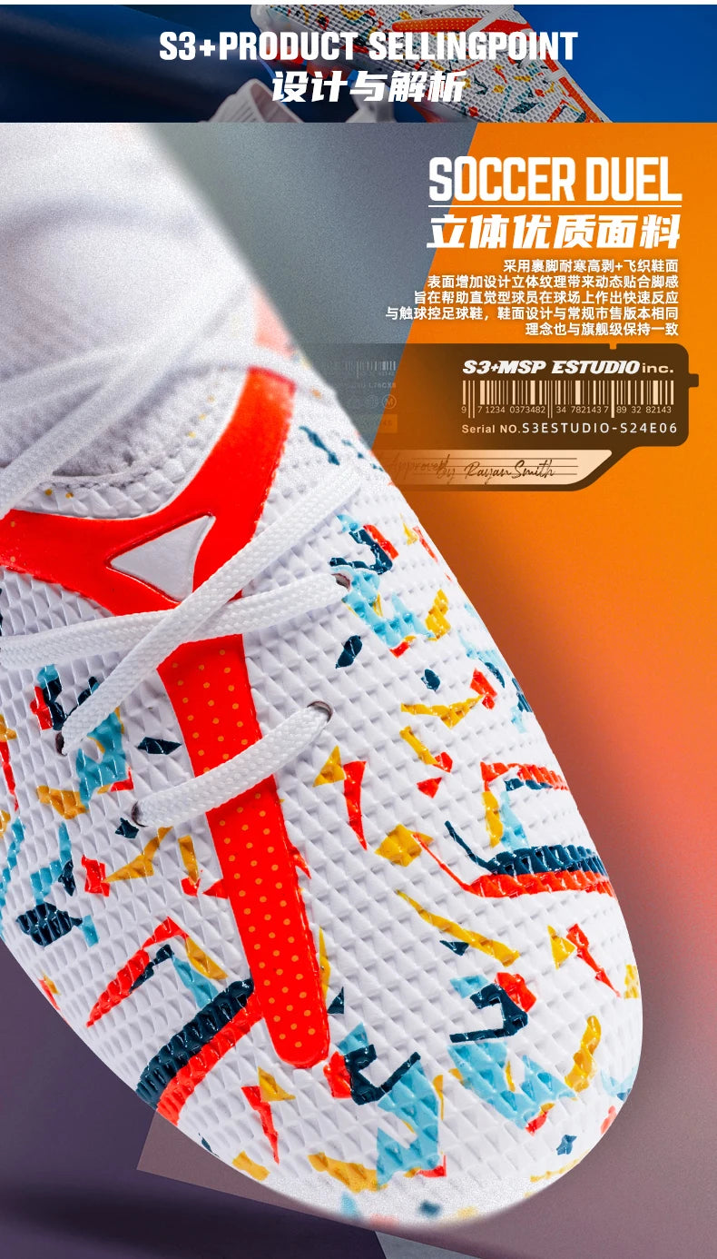 Mens Football Field Boots Ultralight Turf Indoor Society Training Soccer Shoes Cleats