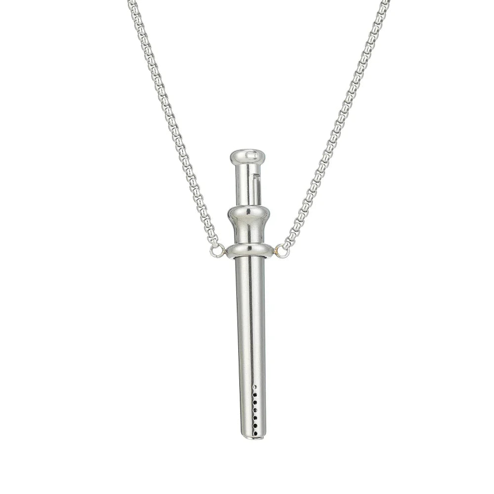 1pc Stress Anxiety Relief Necklace 56mm Length Stainless Steel Meditation Necklace Quit Smoking Anxiety Relief Necklace