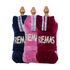 Pet Dog Jumpsuit Spring Autumn Warm Clothing For Small Dog Clothes Velvet Pajamas