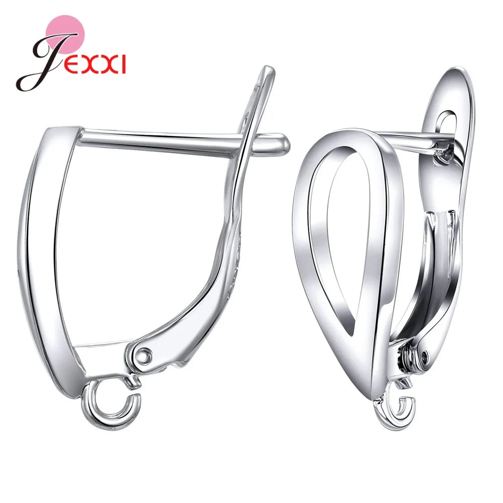 Drop Shipping Genuine 925 Sterling Silver Earrings Findings For DIY Jewelry Accessory High Quality Women Girls Jewelry Component