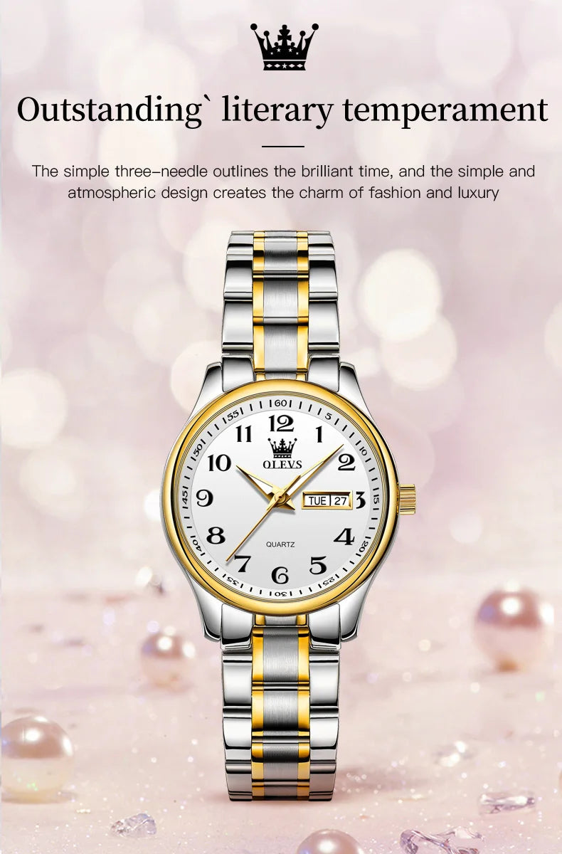OLEVS 5567 Women's Watch Original Luxury Brand Stainless Steel Waterproof Quartz Women's Watch Elegant Date Zhou Women's watches