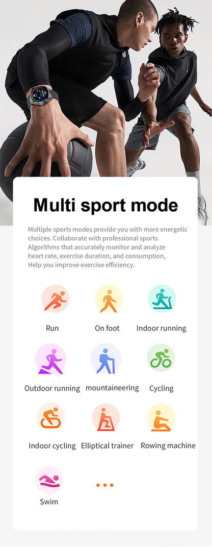 Watches pro 2026 New Men's Smartwatch High-Definition Screen Health Tracker Bluetooth Call Voice Assistant Sports Smartwatches