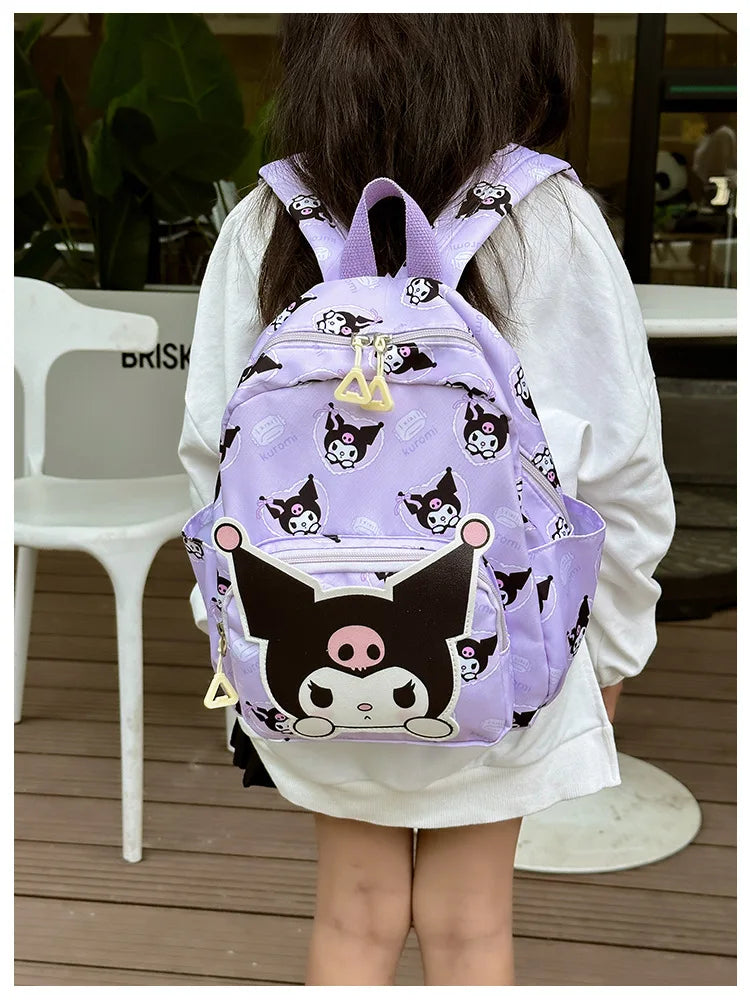 Anime Cartoon Kuromi Melody Cinnamoroll Backpack Boys Girls Cartoon Hello Kitty Kawaii Canvas Fashion Children's Schoolbag