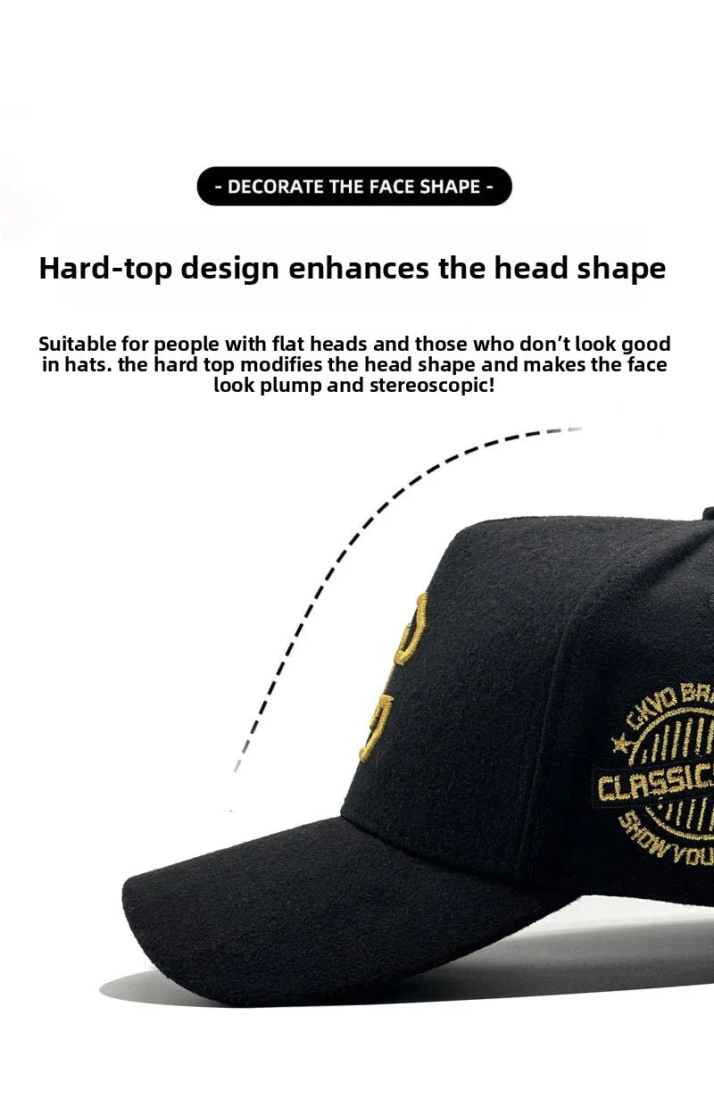 Big Size Baseball Cap Men XL  63cm 64cm 65cm Oversize Big Head Cap XXL  Large Plus Climing Wool Warm Winter Hat  Letter C