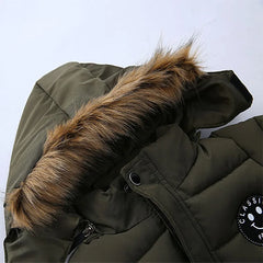 Keep Warm Autumn Winter Boys Jacket Fur Collar Hooded Baby Coat