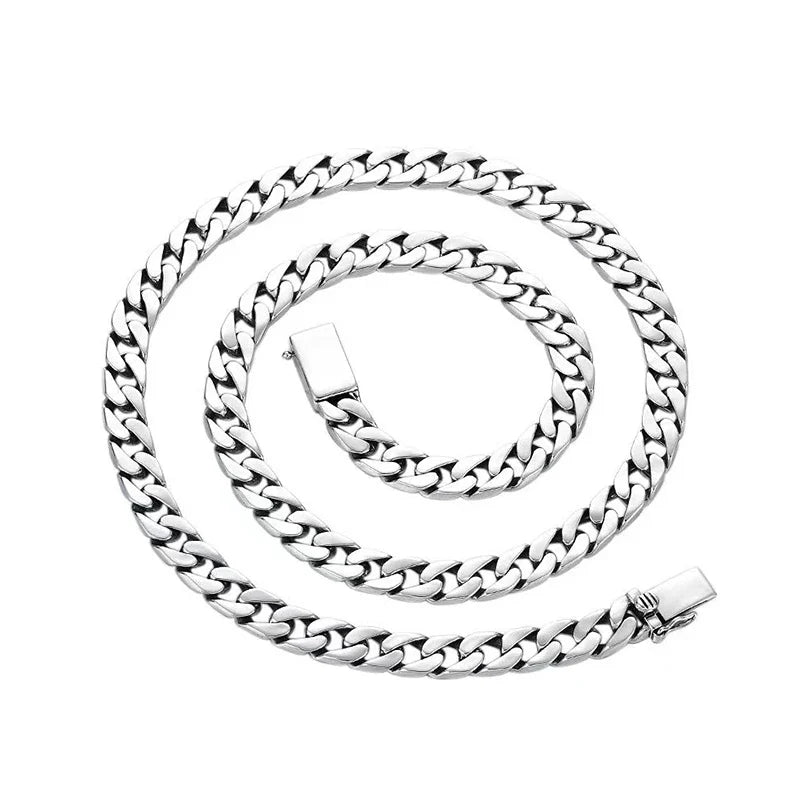 100% S925 Sterling Silver Bracelet 8MM Punk S925 Silver Jewelry Never Fade Carry certificate Men Women Jewelry Gifts