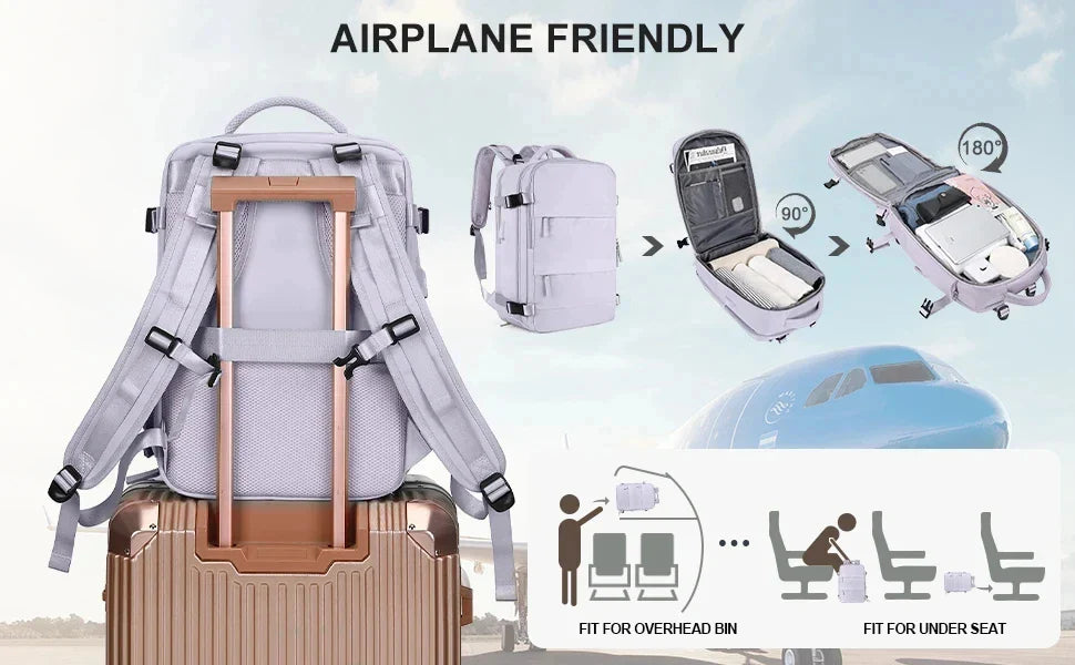 Buylor Travel Backpack for Women 40x25x17 Airplane Cabin Backpack Carry-On Luggage 14inch Laptop Backpack Casual Schoolbackpack
