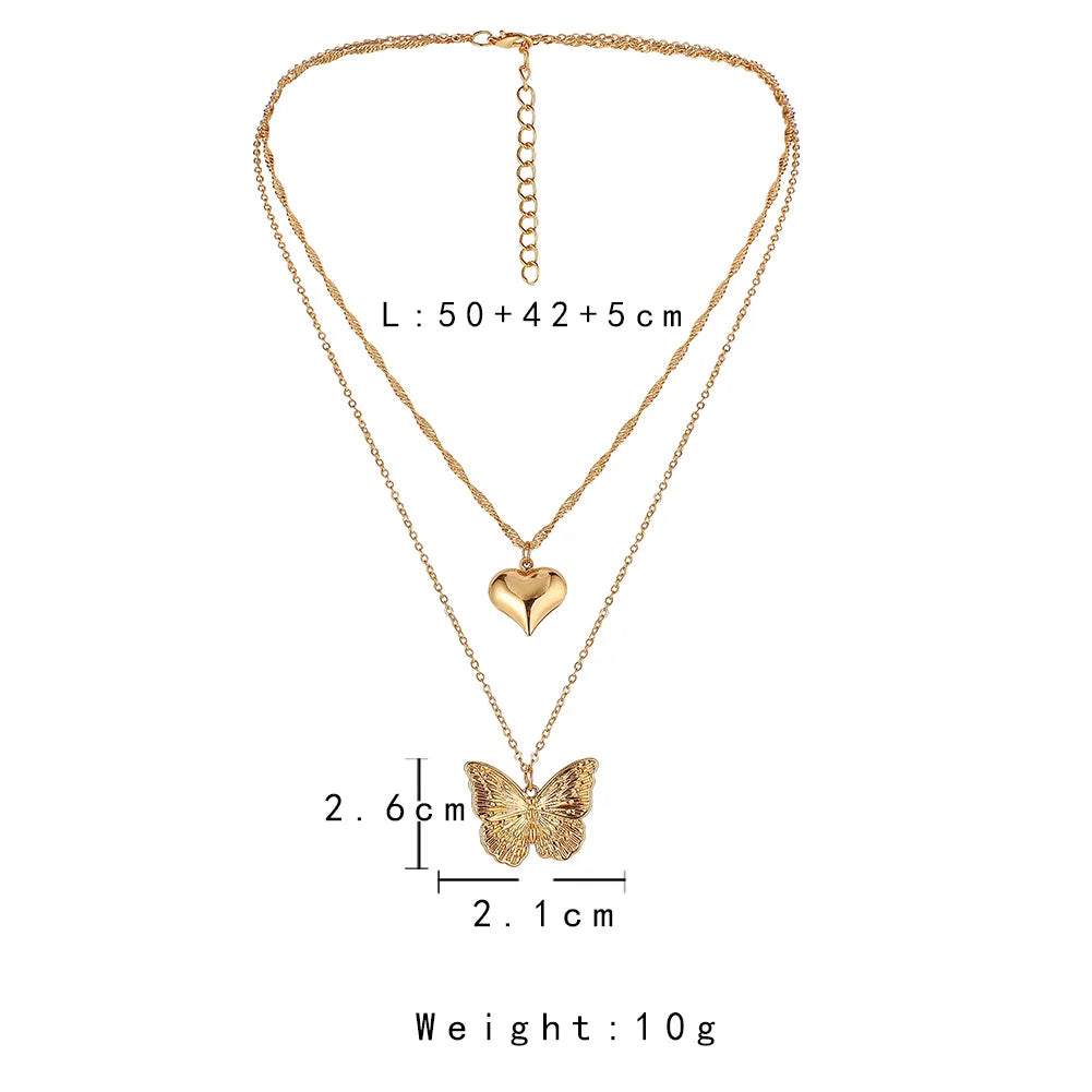 Korean Fashion Sweet Heart Shaped Necklace For Women Crystal Zircon Pendant Clavicle Chain Elegant Romantic Party Gift Jewelry