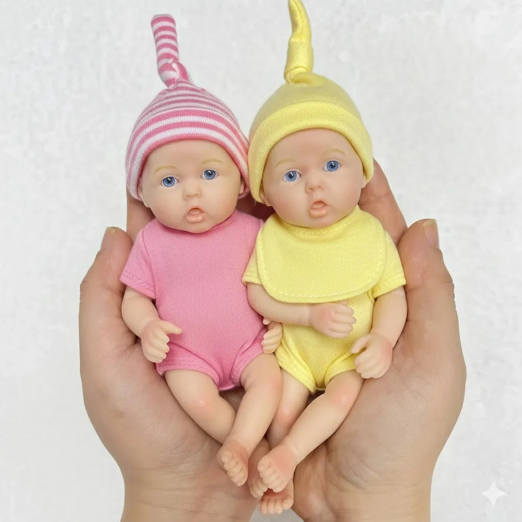 6Inch /15CM Mini Adorable Whole Solid Silicone Reborn Doll Painted Realistic Handmade Reborn Dolls For Kid's Gift Bebê Reborn