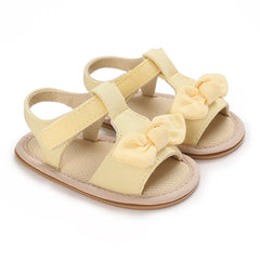 Valen Sina 0-18 Months Baby Girl Summer Sandals Cute Bow Non-Slip Rubber Sole