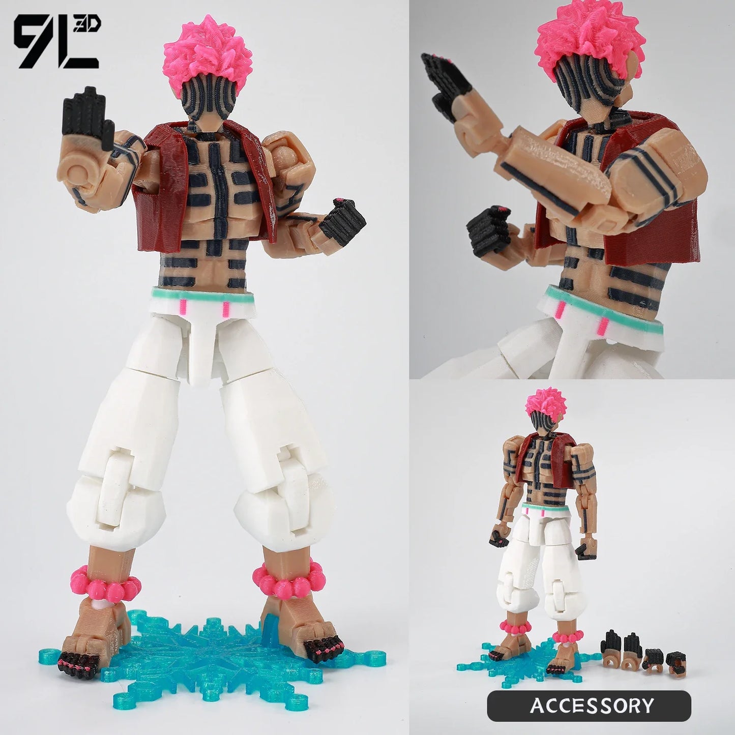 9L3D Printed Demon Slayer AKAZA Tanjiro Kamado Lucky Dummy 13 Movable Shapeshift Action Figures Mannequin Toys for Anime Fans