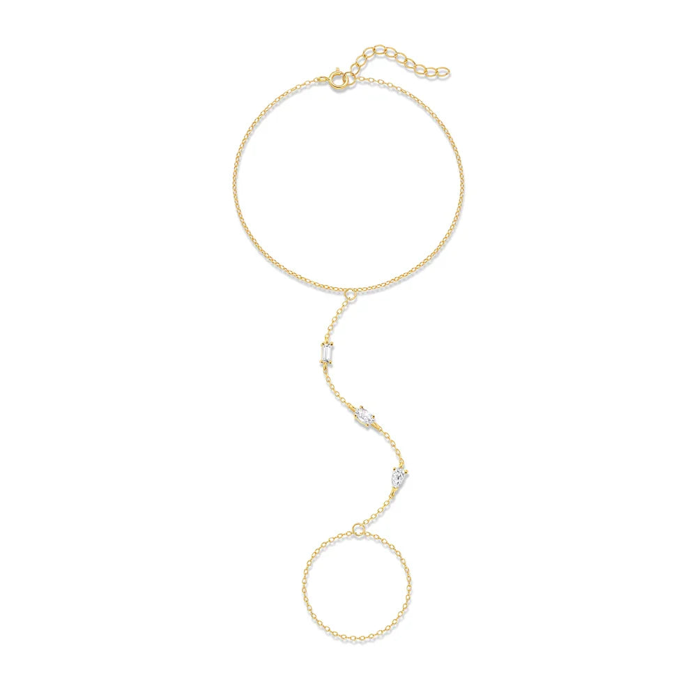 CANNER Minimalism Octagonal Star Finger Bracelet For Women 925 Sterling Silver Ins Flower Multi-layer Bracelet Fine Jewelry