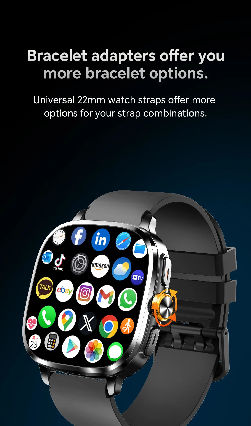 New Android 13.0 Cellular Version Smart Watch 5G LTE Smartwatch With 2.4inch Amoled Screen Sim Card Slot Google Play Store GPS
