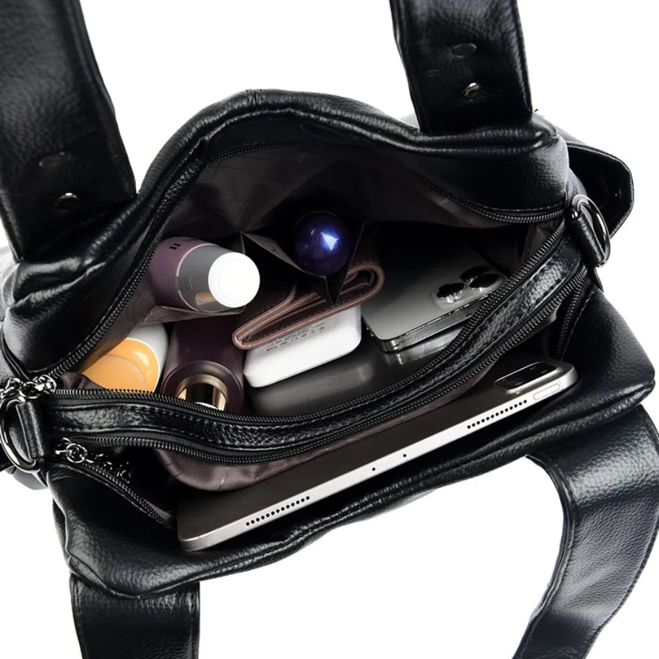 Genuine Soft Leather Handbags for Women Casual Shoulder Tote Bag Luxury Designer