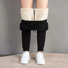 Winter Thicken Plush Pants for Women Casual Solid Color Warm Sweatpants