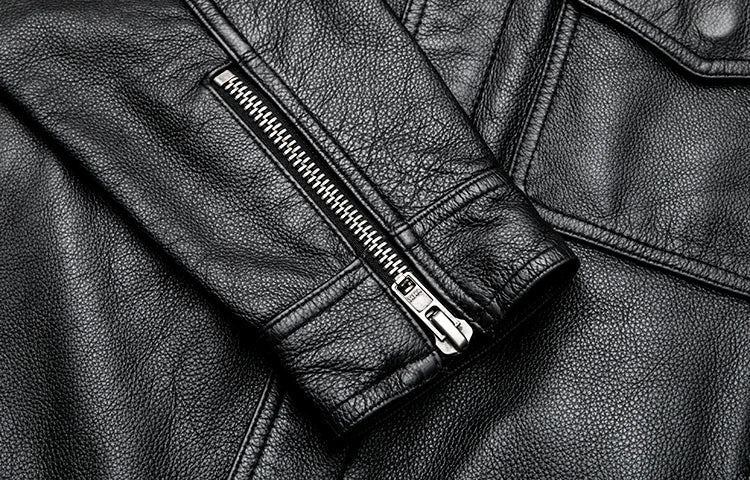 leather jacket casual denim leather coat leather coat PU washed leather, leather soft