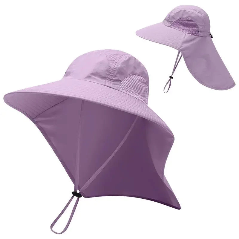 Wide Brim Sun Hat with Neck Flap for men women Adjustable Outdoor