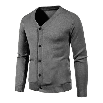 New Mens Fashion Cardigan Buttons Casual Long Sleeve Knit Sweater Solid Color Pockets Warm Ropa De Hombre Coats Tops Jackets