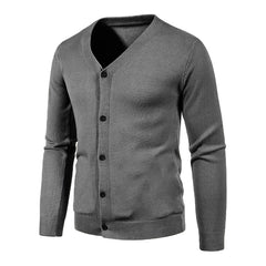 Mens Fashion Cardigan Buttons Casual Long Sleeve Knit Sweater Solid Color Pockets Jackets