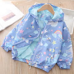 2023 Kid Autumn Jacket Coat Baby Girl Rainbow Unicorn Jackets Toddler Girls Clothes