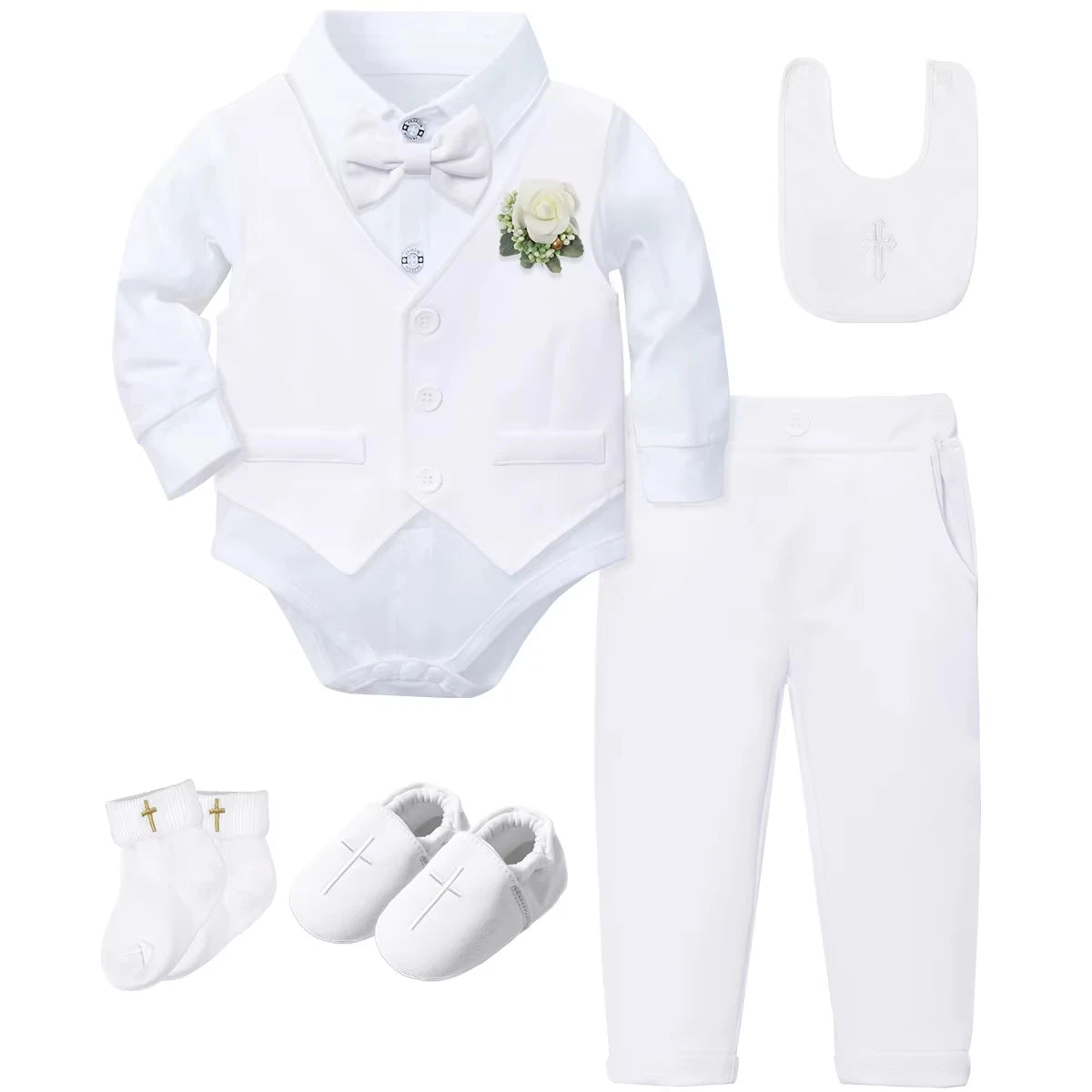 Outfit Boy Infant Baby Church Christening Suit Toddler White Blessing Set Newborn Easter Birthday Party Gift Clothes