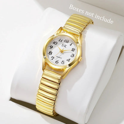 Elegant Small Dial Women Watches Fashion Elastic Strap Quartz Watch Reloj Mujer（Without Box）