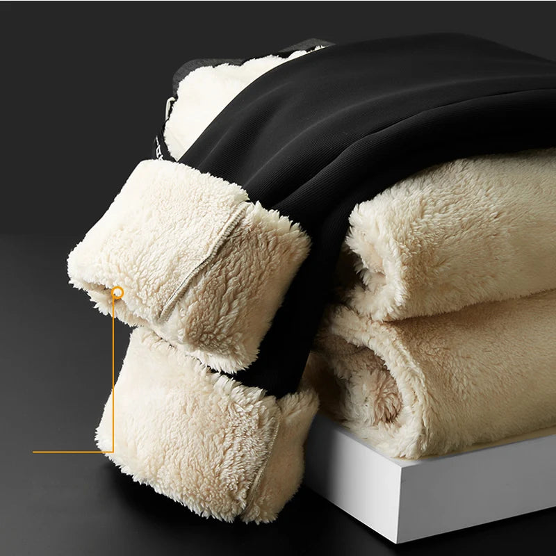 Men's Winter Lambswool Warm Cotton Sweatpants Men's Outdoor Leisure Thickened
