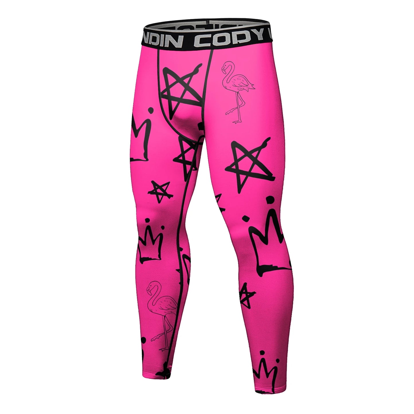Cody Lundin Men's Jiu Jitsu Spats Stapling Compression Tights Pant Training