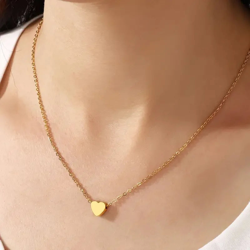 LUXUKISSKIDS Heart Star Moon Pendant Necklaces Tiny Charms Stainless Steel Choker Women/Girls Y2K Sweater Boho Jewelry Collares