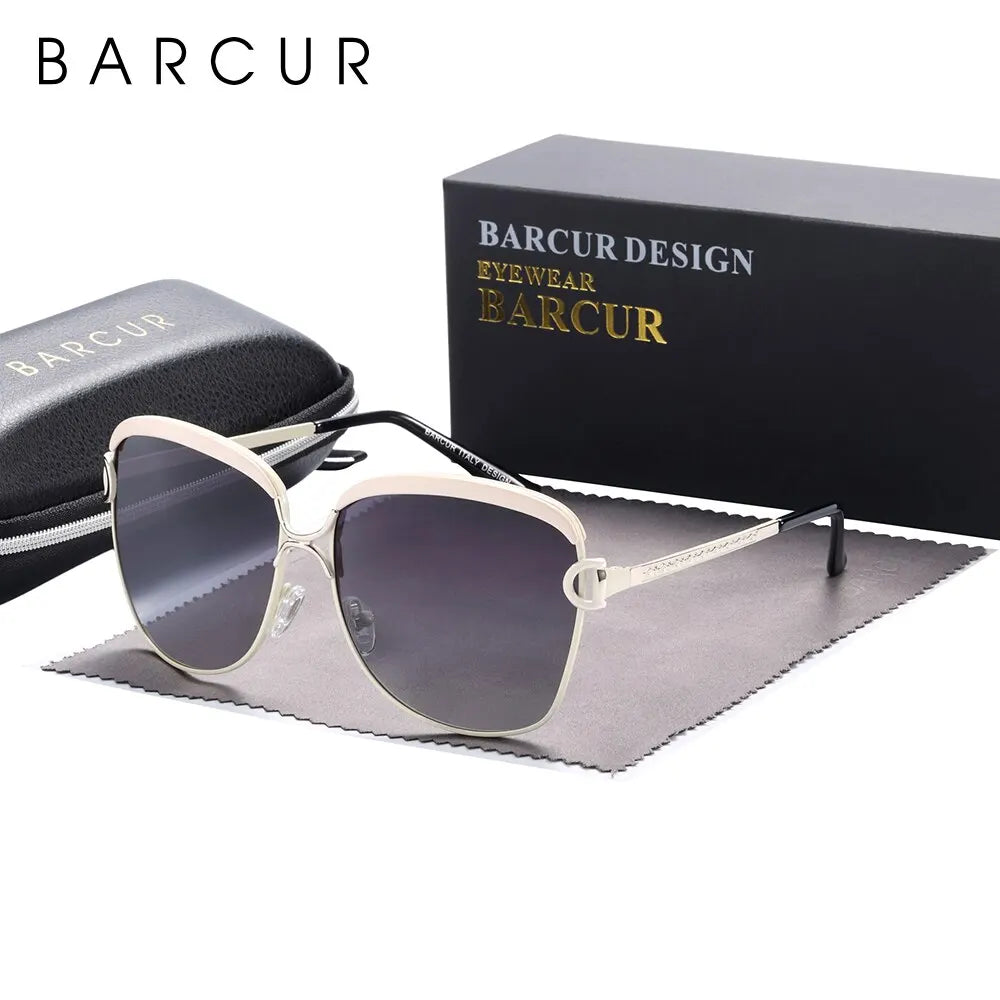 Polarized Ladies Sunglasses Women Gradient Lens Round Sun Glasses Square Luxury
