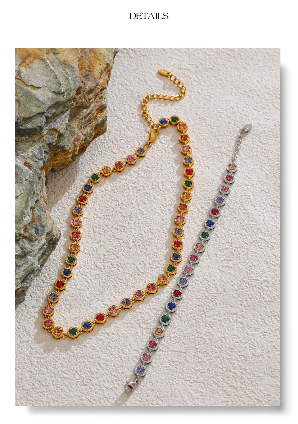 Yhpup Popular Shiny Cubic Zirconia Chain Luxury Necklace Bracelet Bangle Gold Color Platinum Plated Temperament Jewelry New