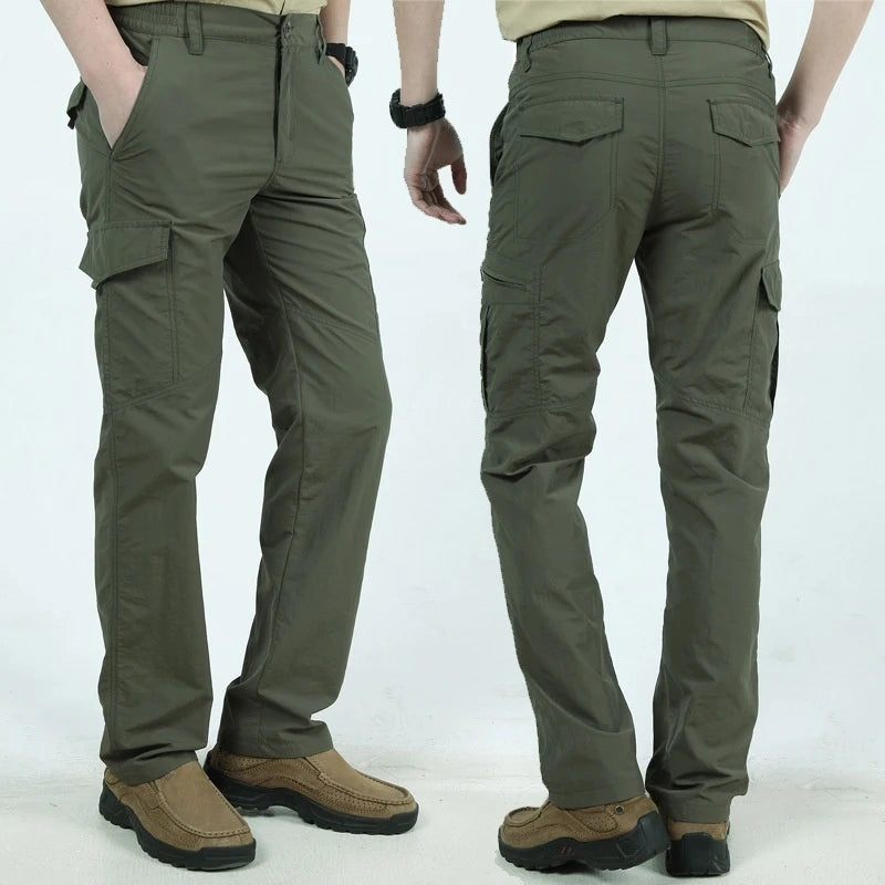 Waterproof Tactical Cargo Pants Men Breathable Summer Casual Army Military