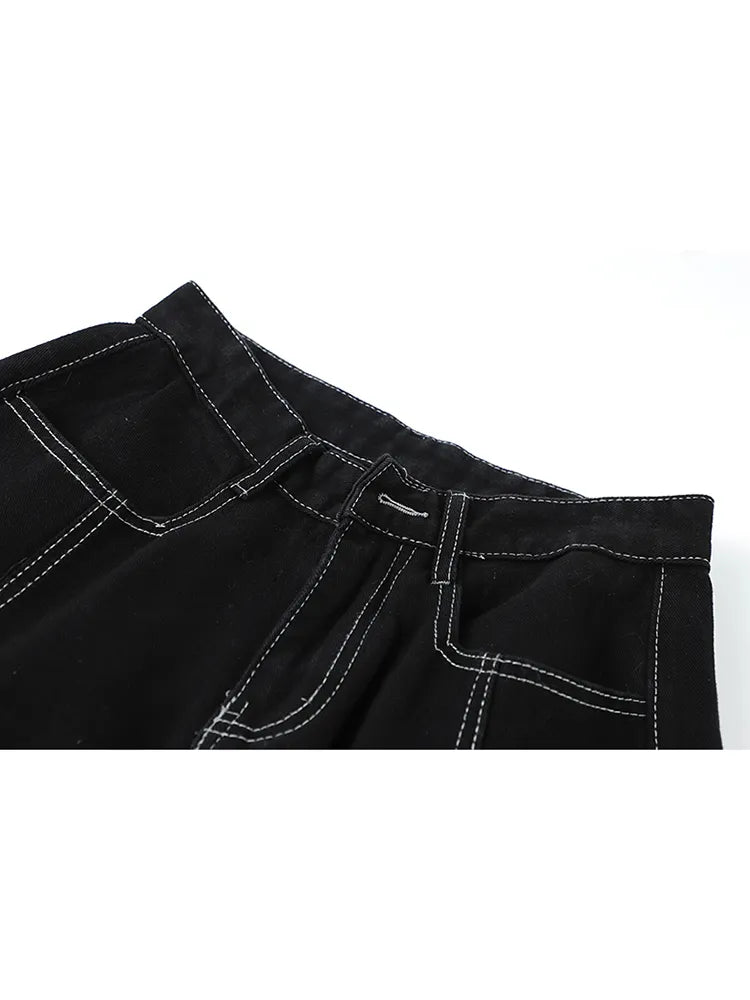 Baggy Jeans Women Cargo Pants Vintage High Waist Streetwear Denim Pants