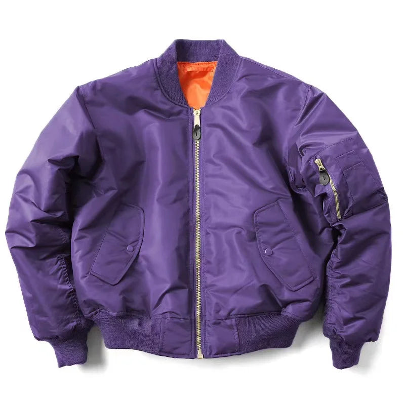 Men MA1 Jacket Winter Outdoor Thick Quality Nylon American Military Uniform Aviator