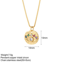 Heart Evil Blue Eye Sun Necklace for Women Cute Dog Bee Elephant Gold Color Pendant