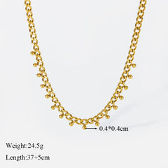 316L Stainless Steel Exaggerated Gold Color Thick Chain Pendant Necklace For Women