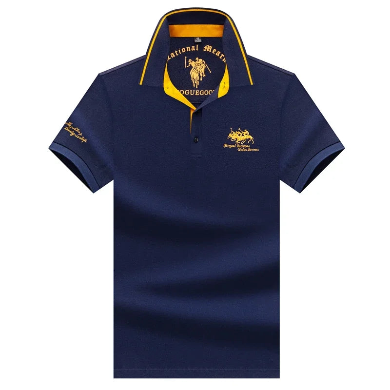 Men's Embroidered Casual Fashion Short Sleeved POLO Shirt Summer Comfortable Top