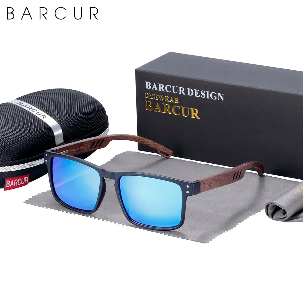 Sunglasses for Men Brand Designer Natural Walnut Wood Sun Glasses