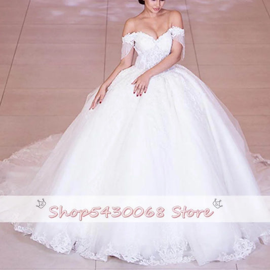 White Bridesmaid Dresses: Wedding Dresses Elegant Off Shoulder Tulle Bridal