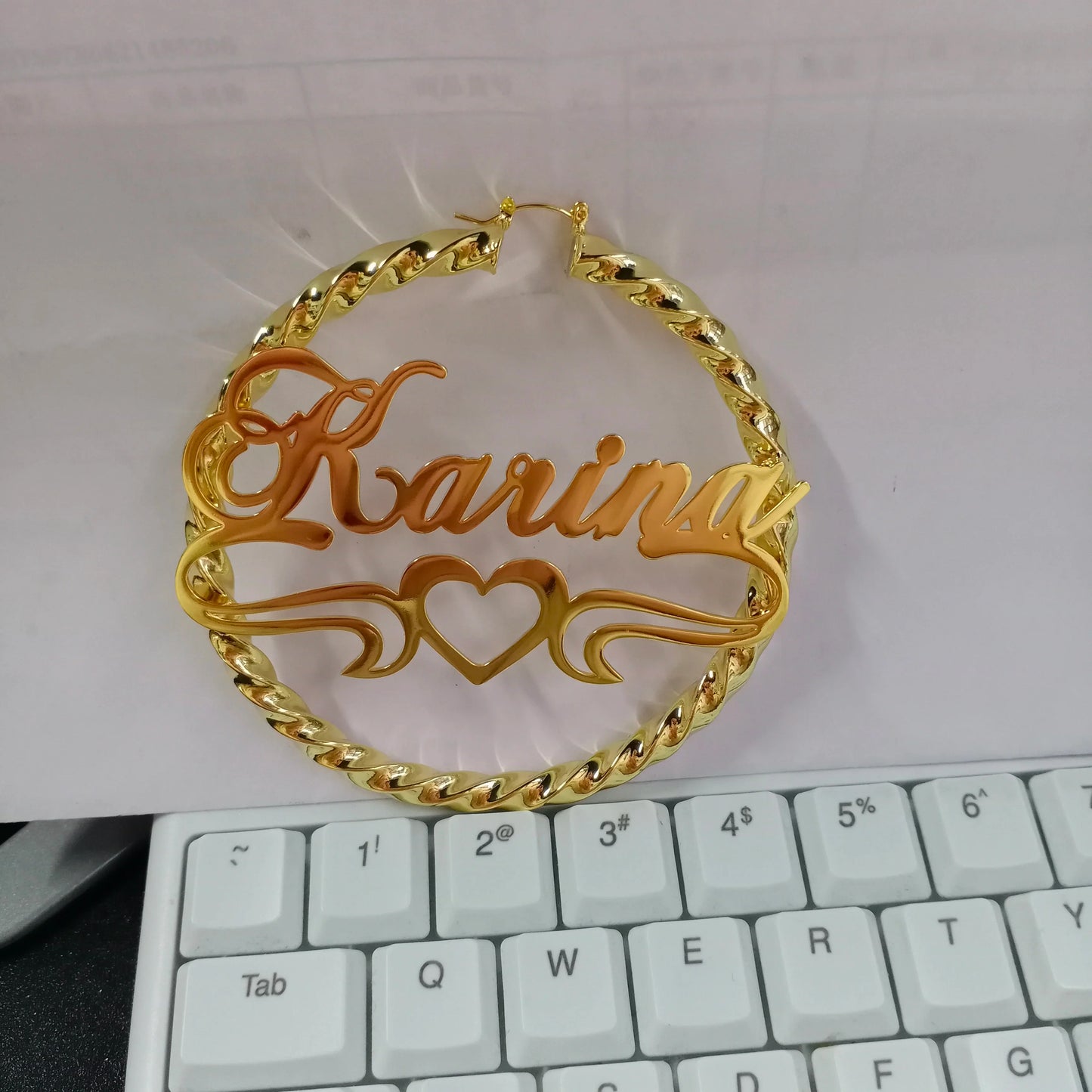 Lateefah Hiphop Punk Style Bamboo Big Hoop Earrings Customize Personized Name Earrings For Women Personlized Earrings Gifts