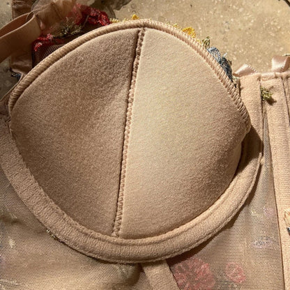 Lace Camisole Ultra Thin Underwear Lace Embroidery Push Up Bra Set