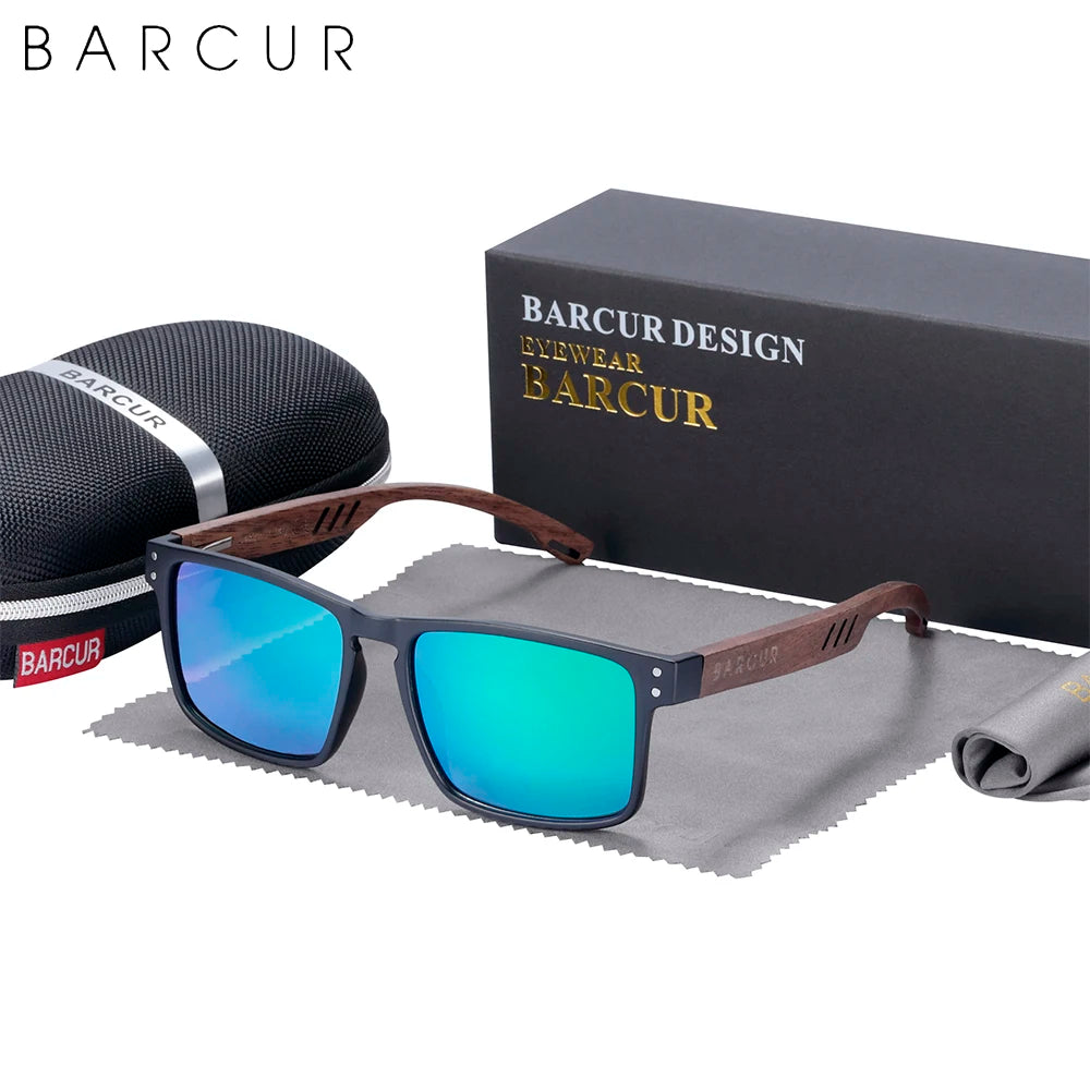 Sunglasses for Men Brand Designer Natural Walnut Wood Sun Glasses
